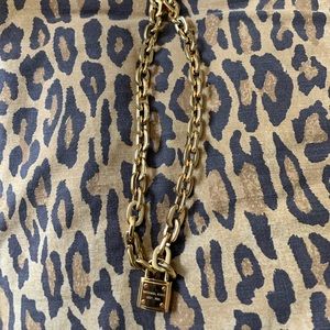 Michael Kors gold lock necklace